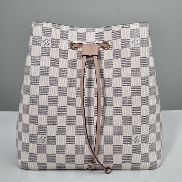 RARE AUTHENTIC LOUIS VUITTON NEONOE MM DAMIER AZUR ROSE BAG - Picture 2 of 15